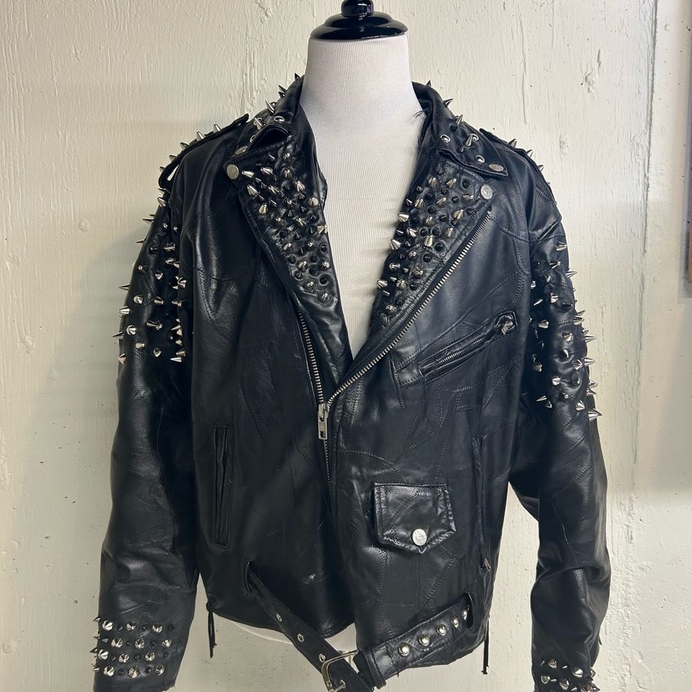 Black Studded Leather Jacket
